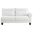 Pemberly Row Modern Fabric Upholstered Curved Arms Sectional Sofa in White
