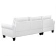 Pemberly Row Modern Fabric Upholstered Curved Arms Sectional Sofa in White
