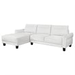 Pemberly Row Modern Fabric Upholstered Curved Arms Sectional Sofa in White