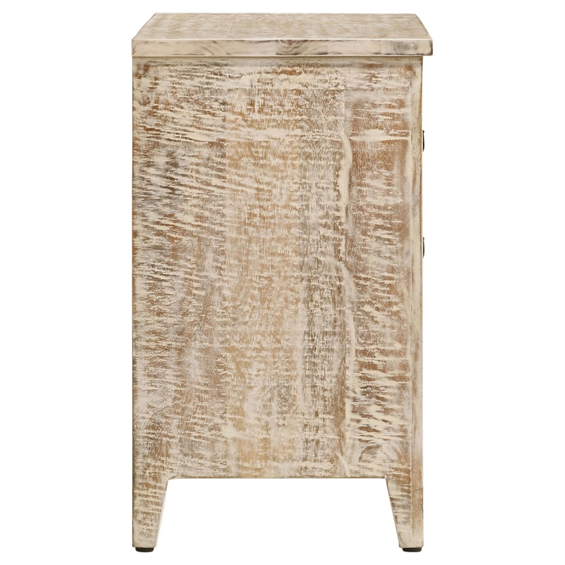 Pemberly Row 3-drawer Contemporary Wood Accent Cabinet in White Distressed