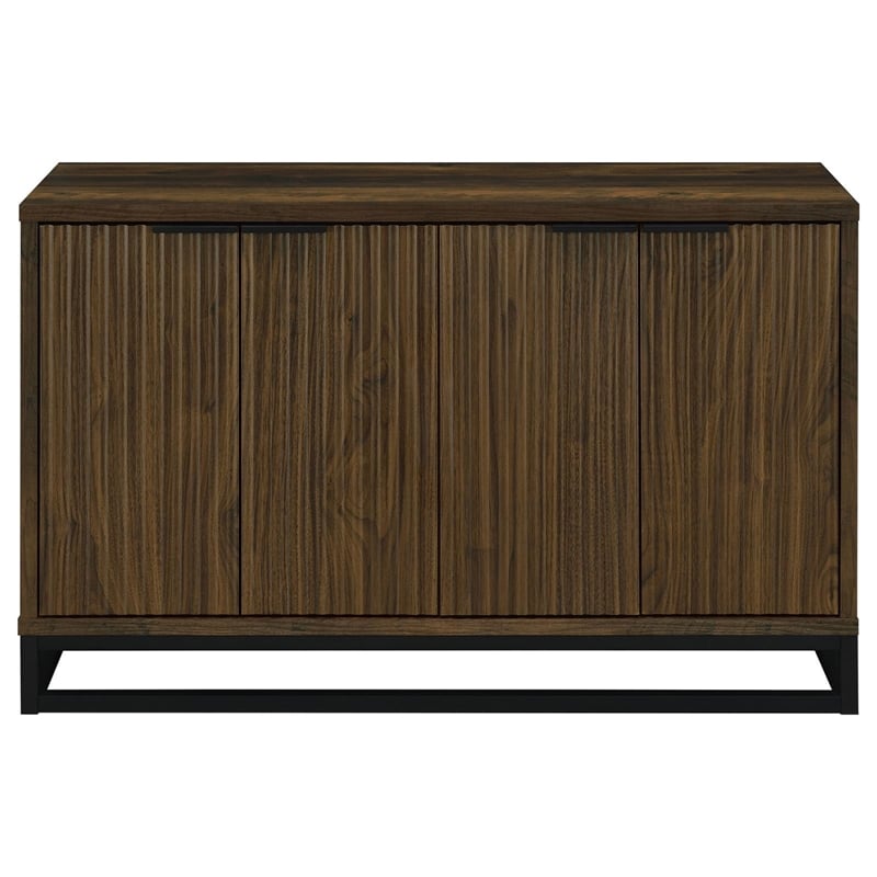 Pemberly Row 4-door Transitional Engineered Wood Accent Cabinet in Dark Pine