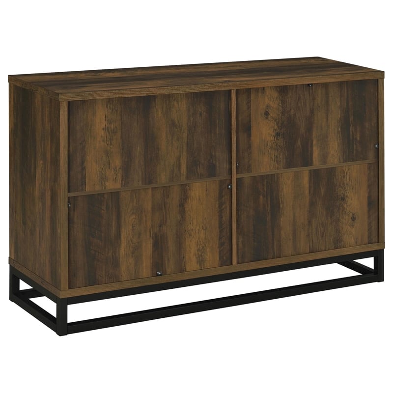 Pemberly Row 4-door Transitional Engineered Wood Accent Cabinet in Dark Pine
