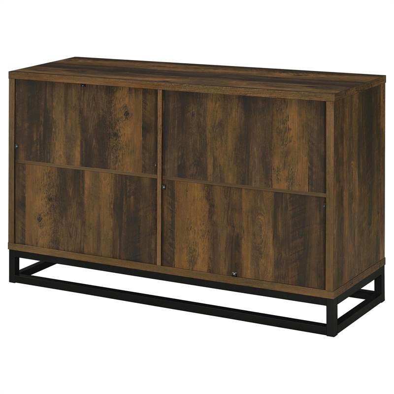 Pemberly Row 4-door Transitional Engineered Wood Accent Cabinet in Dark Pine