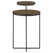 Pemberly Row 2-Tier Round Contemporary Metal Accent Table in Natural/Gunmetal