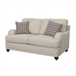 Pemberly Row Transitional Fabric Upholstered Cushion Back Loveseat Light Gray