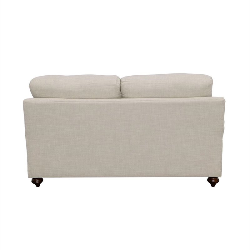 Pemberly Row Transitional Fabric Upholstered Cushion Back Loveseat Light Gray