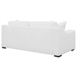 Pemberly Row Transitional Upholstered Fabric Sofa with Sloped Arms in White