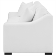 Pemberly Row Transitional Upholstered Fabric Sofa with Sloped Arms in White