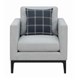 Pemberly Row Upholstered Fabric Arm Chair with Cushioned Back in Light Gray