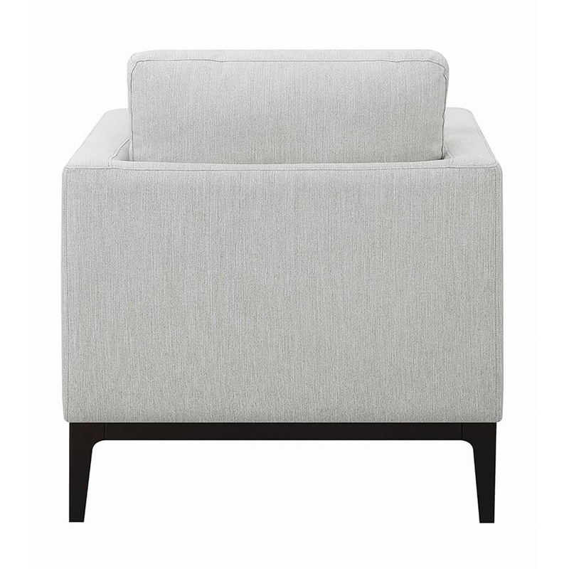 Pemberly Row Upholstered Fabric Arm Chair with Cushioned Back in Light Gray