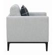 Pemberly Row Upholstered Fabric Arm Chair with Cushioned Back in Light Gray