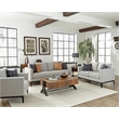 Pemberly Row Upholstered Fabric Arm Chair with Cushioned Back in Light Gray