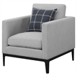 Pemberly Row Upholstered Fabric Arm Chair with Cushioned Back in Light Gray