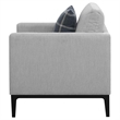 Pemberly Row Upholstered Fabric Arm Chair with Cushioned Back in Light Gray