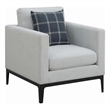 Pemberly Row Upholstered Fabric Arm Chair with Cushioned Back in Light Gray