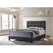 Pemberly Row Transitional Tufted Fabric Upholstered Eastern King Bed Charcoal