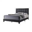 Pemberly Row Transitional Tufted Fabric Upholstered Eastern King Bed Charcoal