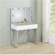 Pemberly Row 2-piece Wood Vanity Set with Hollywood Lighting White and Chrome