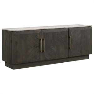 Pemberly Row 3-door Marble Top Dining Sideboard Server White and Tobacco Gray