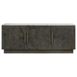 Pemberly Row 3-door Marble Top Dining Sideboard Server White and Tobacco Gray