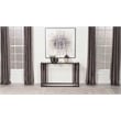 Pemberly Row Metal Rectangular Glass Top Sofa Table in Clear and Black Nickel