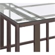 Pemberly Row Metal Rectangular Glass Top Sofa Table in Clear and Black Nickel