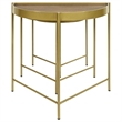 Pemberly Row 3-Piece Transitional Metal Demilune Nesting Table Brown and Gold