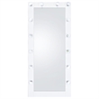 Pemberly Row Glass Full Length Floor Mirror with Lighting in White and Mirror