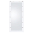 Pemberly Row Glass Full Length Floor Mirror with Lighting in White and Mirror