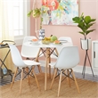 Pemberly Row 4 Person Modern MDF Wood Dining Table Set & 4 Chairs in White