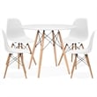 Pemberly Row 4 Person Modern MDF Wood Dining Table Set & 4 Chairs in White