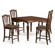 Pemberly Row 5-piece Wood Dining Set with Stools in Mahogany