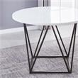 Pemberly Row Modern White Marble Top Metal 5-Piece Dining Set
