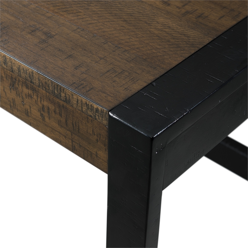 Pemberly Row Contemporary Multipurpose Bar Table Set in Walnut