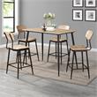 Pemberly Row Wood 5-Piece Counter Height Dining Set in Natural