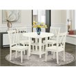 Pemberly Row 5-piece Wood Dining Set with Round Table in White