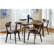 Pemberly Row 5-piece Wood Dining Room Set Dark Walnut and Black