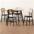 Pemberly Row Modern 5-Piece Fabric & Wood Pub Set in Cream/Black