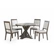 Pemberly Row Modern Gray Washed 48-Inch Round 5-Piece Dining Set