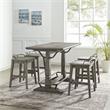 Pemberly Row Rustic Smokey Oak Counter Height 5-Piece Dining Set
