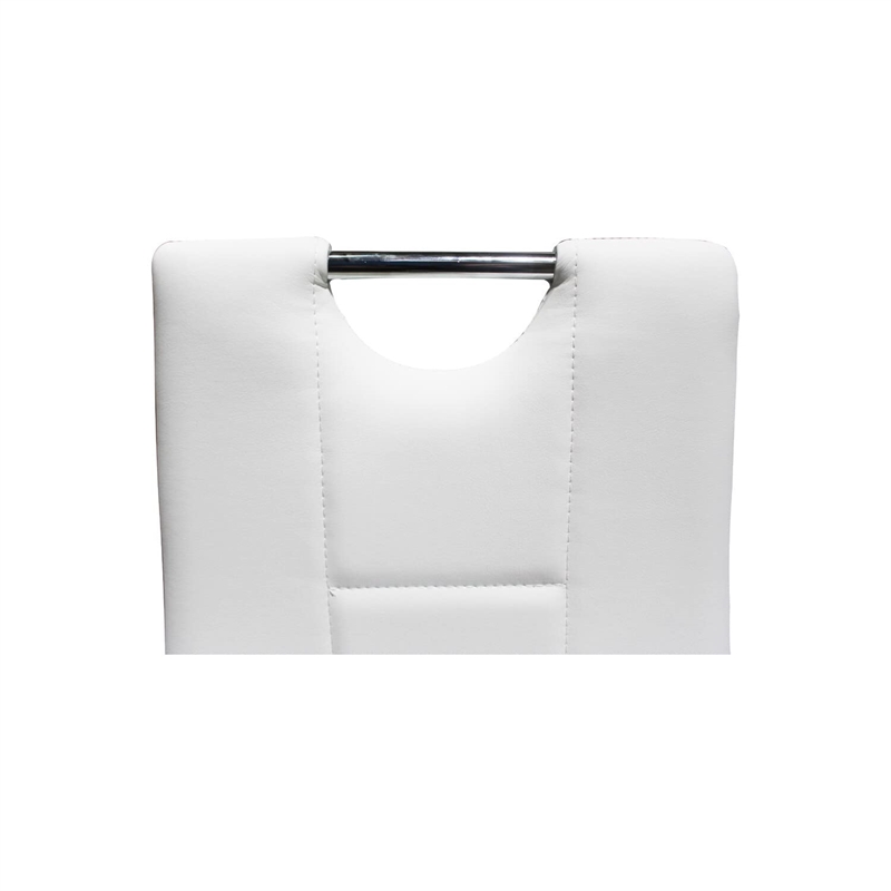 Pemberly Row 5-Piece Faux Leather Round Glass Dinette Set - White