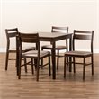 Pemberly Row 5-Piece Wood Dining Set in Beige and Dark Walnut Brown
