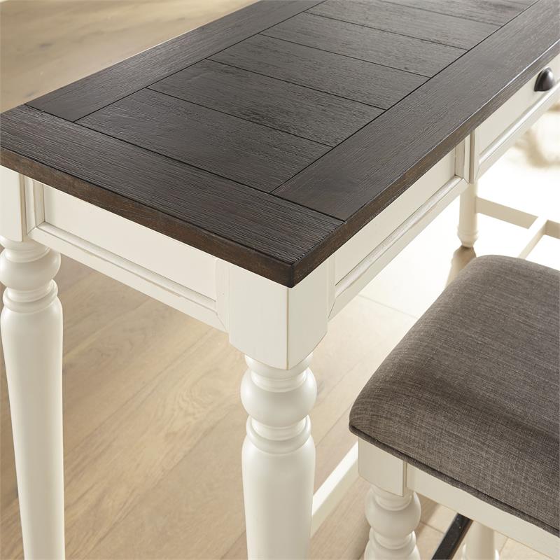 Pemberly Row Two-tone Distressed Ivory and Mocha Wood 4-piece Sofa Bar Set