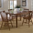 Pemberly Row Traditional 5 Piece Butterfly Leaf Dining Set in Black and Tobacco