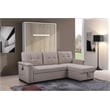 Pemberly Row Gray Fabric Reversible Sleeper Sofa USB Charger Storage Chaise