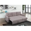 Pemberly Row Gray Fabric Reversible Sleeper Sofa USB Charger Storage Chaise