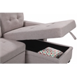 Pemberly Row Gray Fabric Reversible Sleeper Sofa USB Charger Storage Chaise