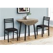 Pemberly Row Dining Table Set 3pcs Set - Drop Leaf Kitchen Metal Brown Black