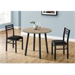 Pemberly Row Dining Table Set 3pcs Set - Drop Leaf Kitchen Metal Brown Black