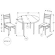 Pemberly Row Dining Table Set 3pcs Set - Drop Leaf Kitchen Metal Brown Black
